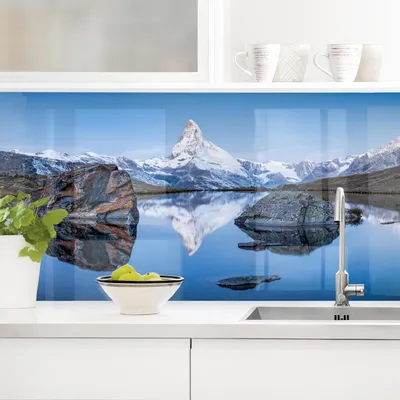 Produktbild von Küchenrückwand Natur selbstklebend - 0.65 mm Wandpaneel wasserfest Schweiz blau Motiv Spritzschutz fugenlos