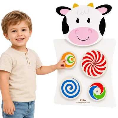 Imagen del producto de Viga Tablero Manipulador De Madera VacaCertificado Montessori