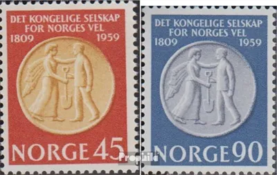 Produktbild von Briefmarken Norwegen 1959 Mi 434-435 (kompl.Ausg.) postfrisch Landwirtschaftsverband