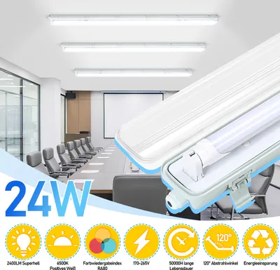 Obrázok produktu pre Clanmacy LED svietidlo odolné voči vlhkosti difúzor svietidlo 150cm 1 x 24W T8 trubica studená biela 6500K IP65