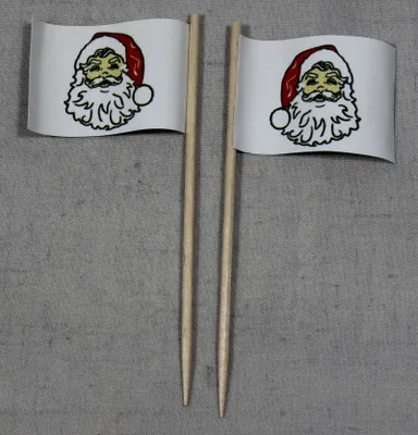 Produktbild von Party-Picker Flagge Weihnachten 4 Weihnachtsmann Papierfähnchen in Spitzenqualität 25 Stück Beutel