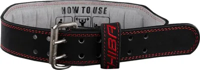 Produktbild von Chiba 40810 Leather Training Belt (Black/Red) S - Fitness-Zubehör - Gürtel