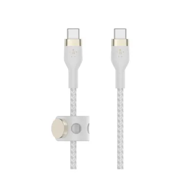 Productafbeelding van Belkin Flex Lightning/USB-C 15W, 1 meter, met MFi-certificering, wit. Modelnummer: CAA011bt1MWH