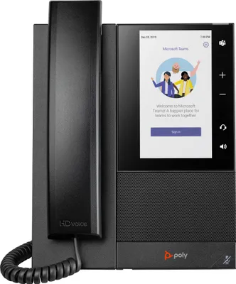 Produktbild von HP Poly CCX 505 Business-Medientelefon für Microsoft Teams und PoE-fähig, Schwarz, Android 12, LCD, 720 x 1280 Pixel, 9:16, HTTPS