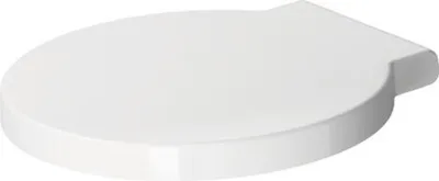 Produktbild von Duravit WC-Sitz, weiß, Absenkautomatik, abnehmbar, STARCK 1 Design, Duroplast, für Einbau von oben, besonders robust und stabil, Diebstahlsicherung, 420x453x42 mm