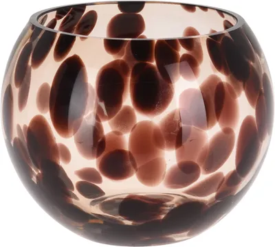 Immagine prodotto di Portacandele in vetro colorato 13x10cm, marrone