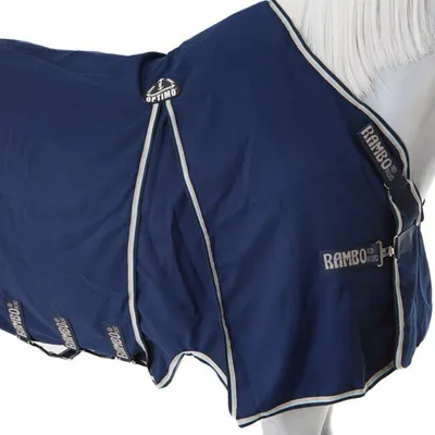 Produktbild von Horseware Rambo Optimo Stable Sheet Summer 0g - Navy with Beige Baby Blue & Navy