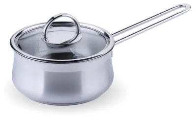 Produktbild von Chefkoch trifft Fackelmann Saucentopf mit Glasdeckel Leipzig Ø 16 cm, 1500 ml, Edelstahl Induktionsgeeignet, Backofengeeignet