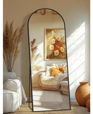 Produktbild von Standspiegel Ganzkörperspiegel 175x60cm Aluminium Schwarz HD Glas