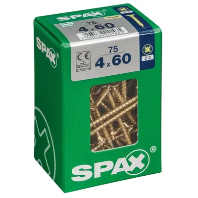 Obrázek produktu pro SPAX 4081020400607, Šroub, Ocel, Zinek, Dřevo, S plochou hlavou, Křížový, Žlutá
