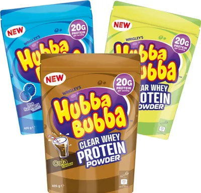 Produktbild von Wrigleys Hubba Bubba Clear Whey Protein Powder, 405 g Beutel