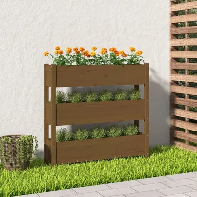 Zdjęcie produktu dla Maison Exclusive – donica na rośliny w kolorze miodowym 112 x 25 x 104,5 cm, lite drewno sosnowe