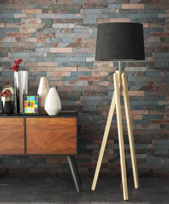 Produktbild von NEWROOM Tapete Braun Vliestapete Mauer - Ziegelstein Modern Grau Schwarz Stein Backstein Loft Mauerwerk
