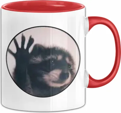 Produktbild von Waschbär Meme Tasse Geschenk Lustiger Waschbär (Rot)