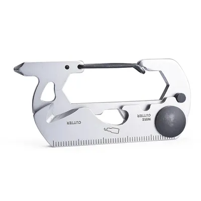 Produktbild von 10in1 Multitool Schlüsselanhänger, EDC Multifunktions-Karabiner Werkzeug - Silber