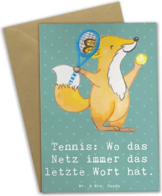 Produktbild von Mr. & Mrs. Panda neujahrskarte Tennis Netz - Meeresbrise - Geschenk, osterkarten, Sportart, weihnachtskarten, Tennisfreundschaften, Schläger, Sport, Sportler, Tennisplatz