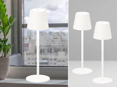 Produktbild von 2er SET dimmbare Akku Tischlampen Weiß 38cm für Innen - mit USB Kabel aufladbar
