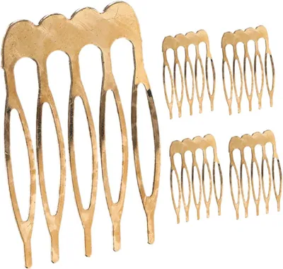 Produktbild von Goldene Haarkämme aus Eisen, 5 Stück, kompakt und formstabil, dekorative Steckkämme für Damen und alle Haartypen bei besonderen Anlässen