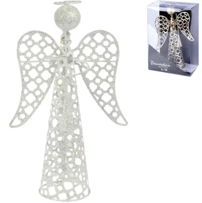 Obrázok produktu pre Vianočný anjel Sparkle LED na batérie biely 30 cm