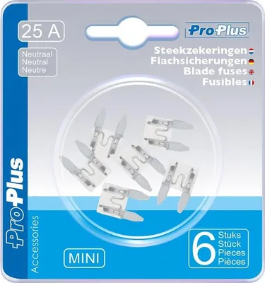 Image de Fusibles à lame mini 25A neutre 6 pièces sous blister