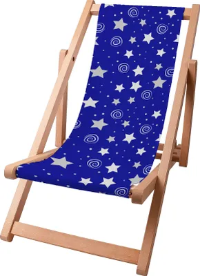 Produktbild von Dreamroots Kinder Liegestuhl klappbar Holz,bis zu 130 kg, Sonnenliege klappbar mit 3-stufiger Neigungsregulierung der Rückenlehne, Night Sky Pattern