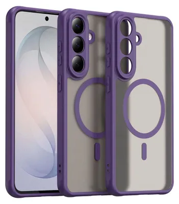 Obrázek produktu pro Silikonový obal MagSafe pro telefon Samsung Galaxy S26 FE, s ochranou fotoaparátu, matný, fialový