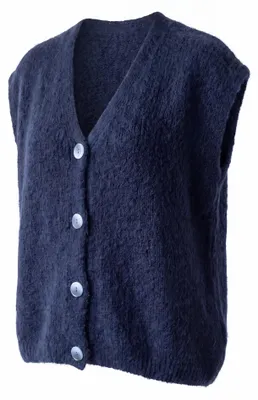 Produktbild von Strickweste Damen Flauschige Oversize-Weste 38 40 42 V-Ausschnitt Kurzweste