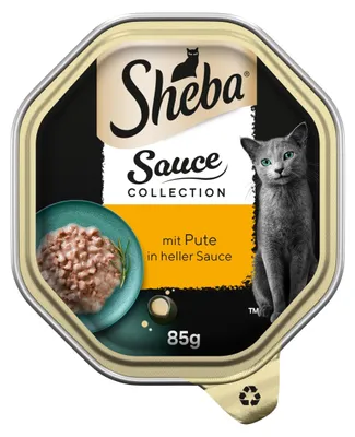 Zdjęcie produktu dla Sheba® 460942 Katzen-Nassfutter Sauce Collection mit Pute in heller Sauce 22x 85,0 g