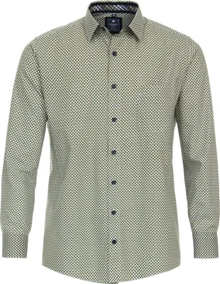 Produktbild von REDMOND Langarmhemd Grün gemustert S Comfort Fit