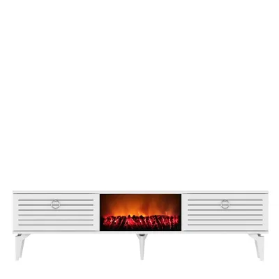 Produktbild von Skye Decor, Arona Fireplace - White, TV-Schränke, Weiß, 150 x 44,6 x 29,6 cm