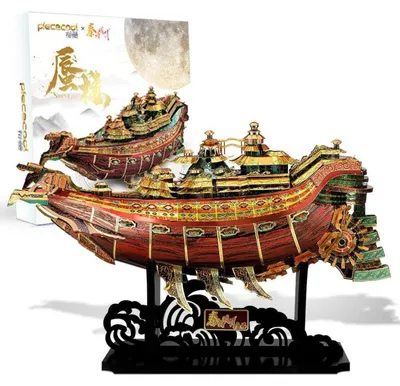 Produktbild von 3D Metall Puzzle Piratenschiff Mirage, Modellbausatz Segelboot, Edelstahl, 360 Teile, Silber/Grau