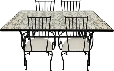 Immagine prodotto di AXI Leoni Set Bistrot da Balcone, 4 Sedie 1 Tavolo, Set Bistrò Veranda Mosaico Rosa Romantico - Set Bistro da Giardino, Tavolo Bistro per Giardino/Balcone/Terrazza