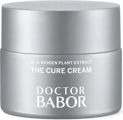 A silver jar of cream.