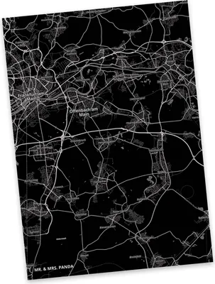 Produktbild von Mr. & Mrs. Panda Fotokarte Heusenstamm - Geschenk, Ansichtskarte, Postkarte, einzelkarte, bildkarte, Kunstkarten, Postkarten, Stadt Dorf Karte Landkarte Map Stadtplan