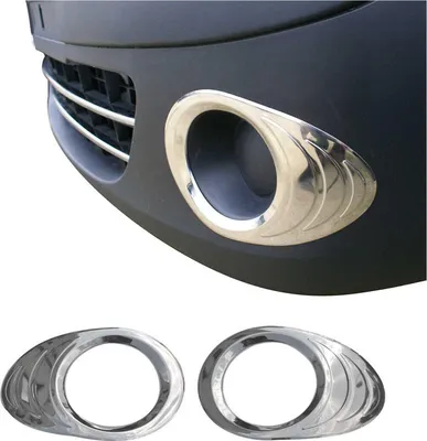 Image de Cadre Phare Antibrouillard pour Renault Kangoo II 2008 en acier inox Chromé