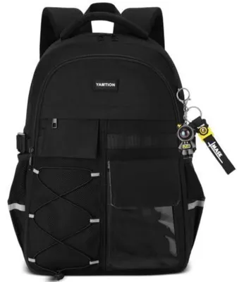 Immagine prodotto di Zaino da uomo, ragazzi e adolescenti, per laptop da 15,6 pollici, nero, impermeabile, con porta USB