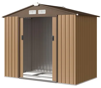 Productafbeelding van Outsunny tuinhuis met funderingsframe, tuinhuis, schuur, stalen constructie