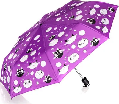Produktbild von Regenschirm, Regenschirm für Kinder, gemustert, farbwechselnd, handlich Lila, Katzen