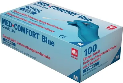 Produktbild von Einw.-Handsch.Med Comfort Blue Gr.M blau Nitril 100 St./Box
