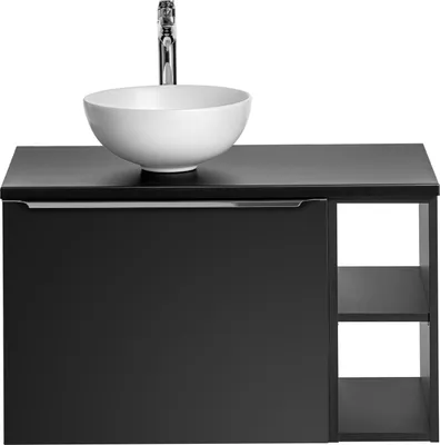 Produktbild von Badmöbel Set SANTA FE 80 cm mit Waschbecken DOMI SCHWARZ MATT SOFT-CLOSE