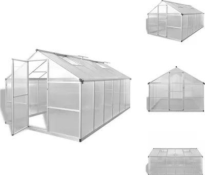 Image de vidaXL Serre avec fondation Renforcée Aluminium 9,025 m² - Serres