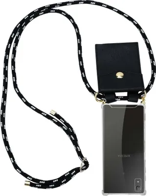 Produktbild von Cadorabo Hülle für Sony Xperia XA1 Schutzhülle in Schwarz Handy Kette Silikon Kordel abnehmbares Etui