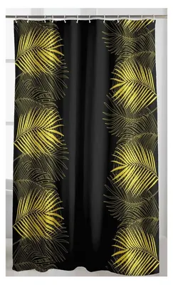 Image de Rideau de Douche avec Crochets 180 x 200 cm Orbella Noir - Polyester Imprimé