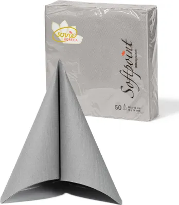 Produktbild von Sovie HORECA Serviette in Grau aus Softpoint 40 x 40 cm, 2-lagig, 50 Stück