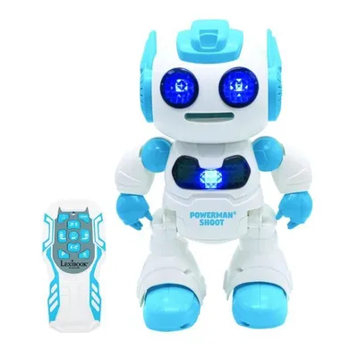 Produktbild von LEXIBOOK Powerman Shoot Roboter programmierbar mit Fernbedienung, Tanz, Musik & Schaumstoffscheiben