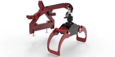Produktbild von Joma-Tech Kombi-Anbaurahmen Euro- und Dreipunkt mit Forstgreifer OG19 & 3t Flanschrotator