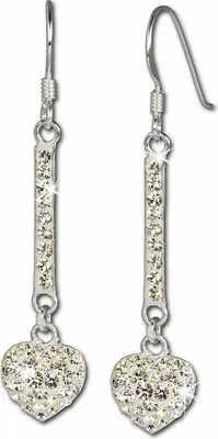 Produktbild von SilberDream weiß Ohrringe Herz Zirkonia Damen 925 Silber Ohrhänger GSO210W
