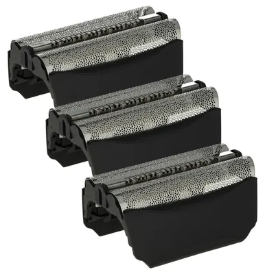 Produktbild von vhbw 3x Doppelscherfolie kompatibel mit Braun 8585, 8377 (Typ 5751), 8581, 8583, 8588, 8374, 590CC, 8385, 590-4 Elektrorasierer + Rahmen, schwarz