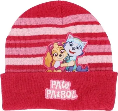 Produktbild von Paw Patrol Wintermütze 100%.Polyacryl mit hochwertiger Stickerei Dunkelrosa
