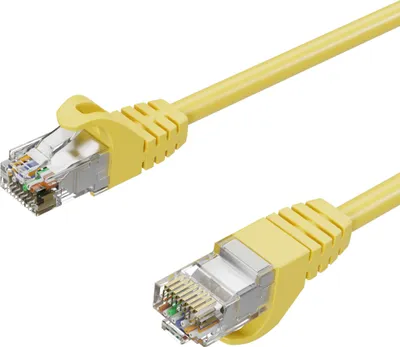 Produktbild von RJ45 Patchkabel m. CAT 7 Rohkabel PIMF gelb 5m